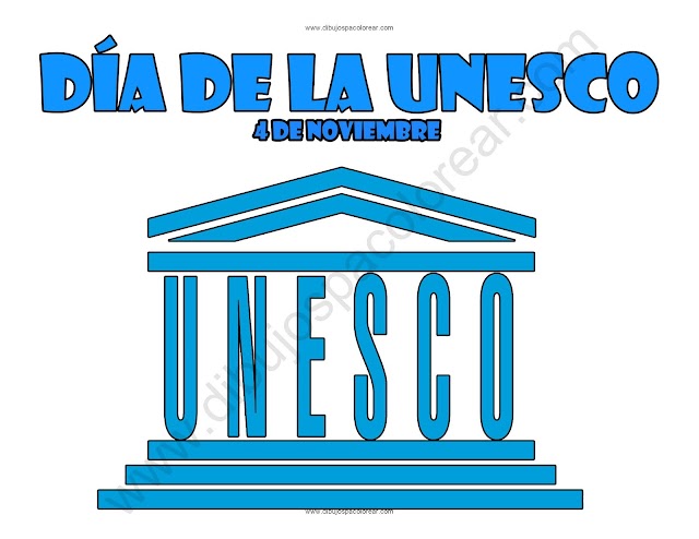 Día de la UNESCO dibujo a color y para colorear